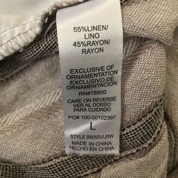 Democracy Linen Blend  Wide Leg Striped Pants with Smocked Waist NWT - Picture 11 of 11